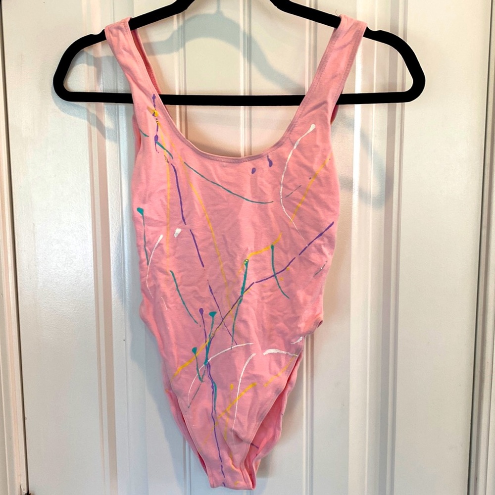 VINTAGE Beverly Hills Workout Women’s Bodysuit 90’s Stretchy Polyester Size M
